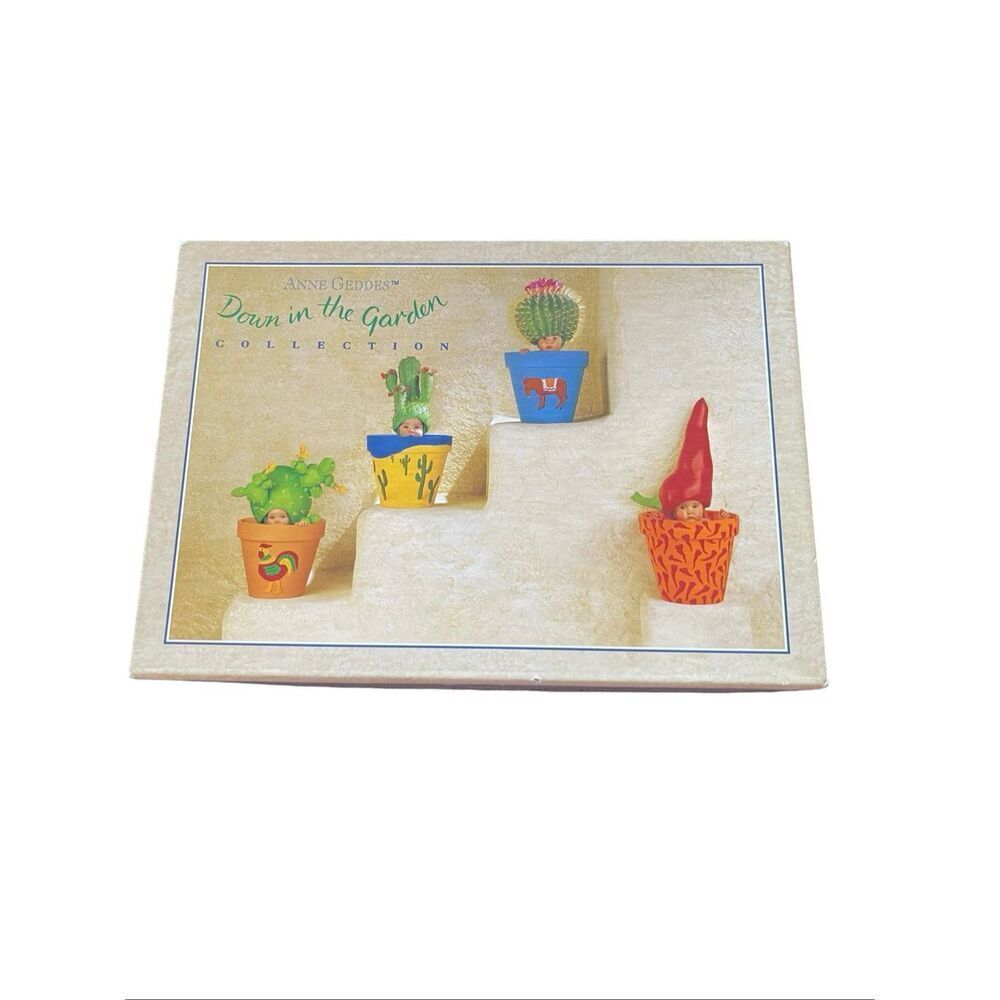 Vintage Anne Geddes Down In The Garden Collection 8 Blank Cards With Envelope